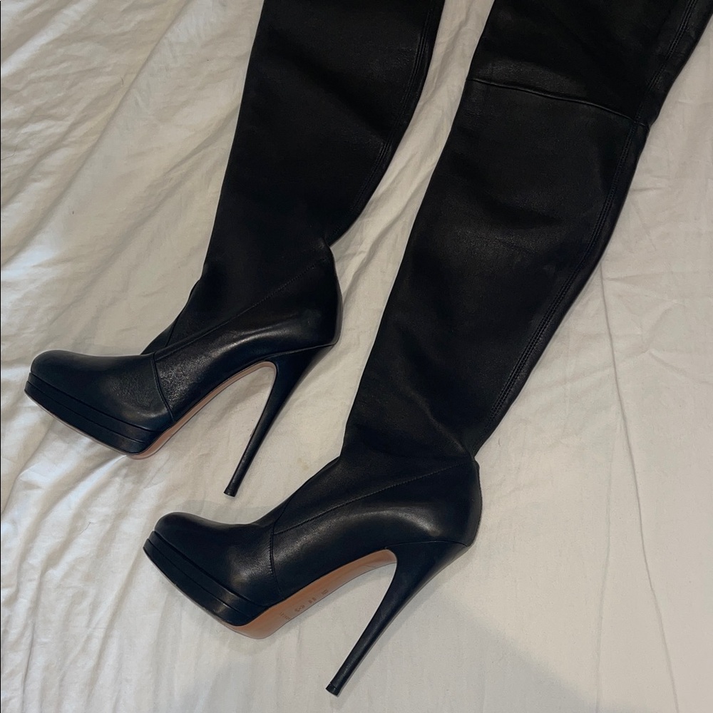 Casadei Over-the-Knee stretch leather Boots 8.5 - Picture 3 of 8